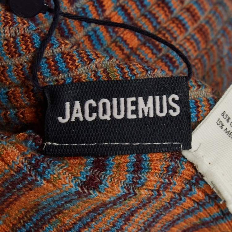 Pre Owned Jacquemus Brown Rib Knit La Robe Zucca T-Shirt Dress M