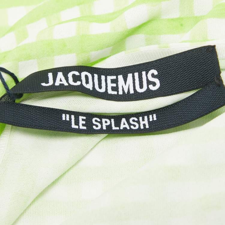Pre Owned Jacquemus Green Checks Jersey Le Body Nodi Bodysuit S