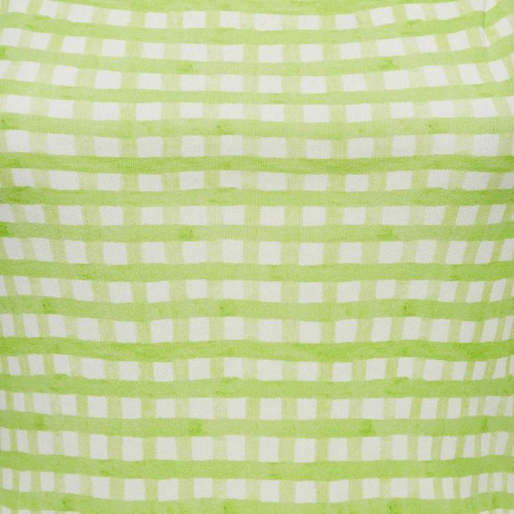 Pre Owned Jacquemus Green Checks Jersey Le Body Nodi Bodysuit M