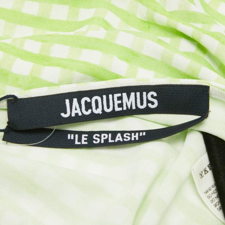 Pre Owned Jacquemus Green Checks Jersey Le Body Nodi Bodysuit M