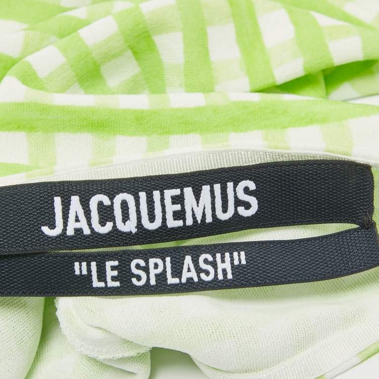 Pre Owned Jacquemus Green Checks Jersey Le Body Nodi Bodysuit M