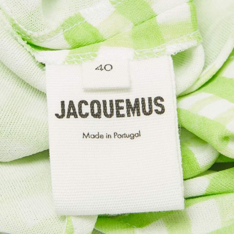 Pre Owned Jacquemus Green Checks Jersey Le Body Nodi Bodysuit M