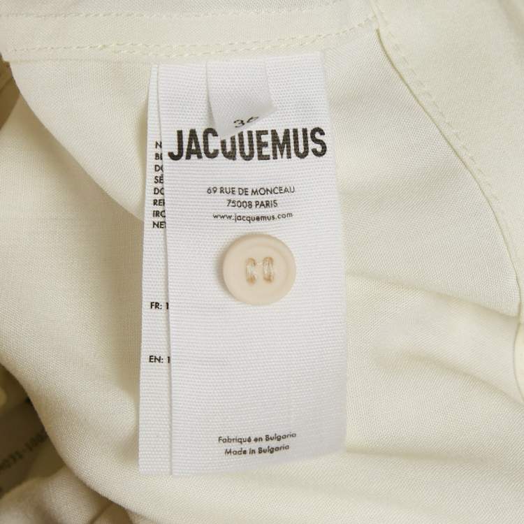 Pre Owned Jacquemus White Printed La Chemise Meio Crop Shirt S