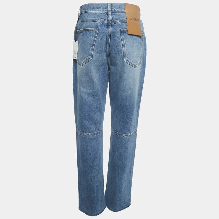 Pre Owned Jacquemus Blue Denim Wide Leg Jeans L Waist 30"