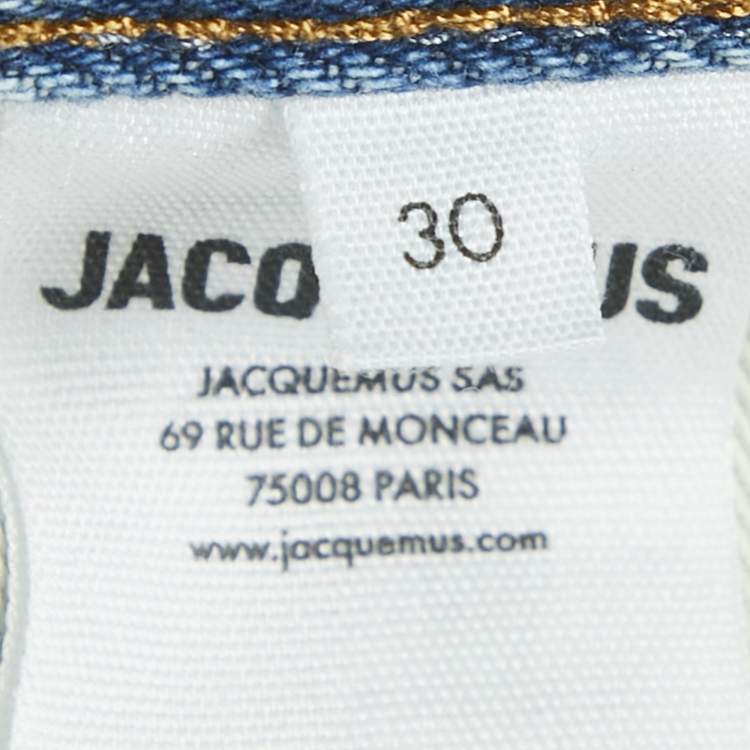 Pre Owned Jacquemus Blue Denim Wide Leg Jeans L Waist 30"