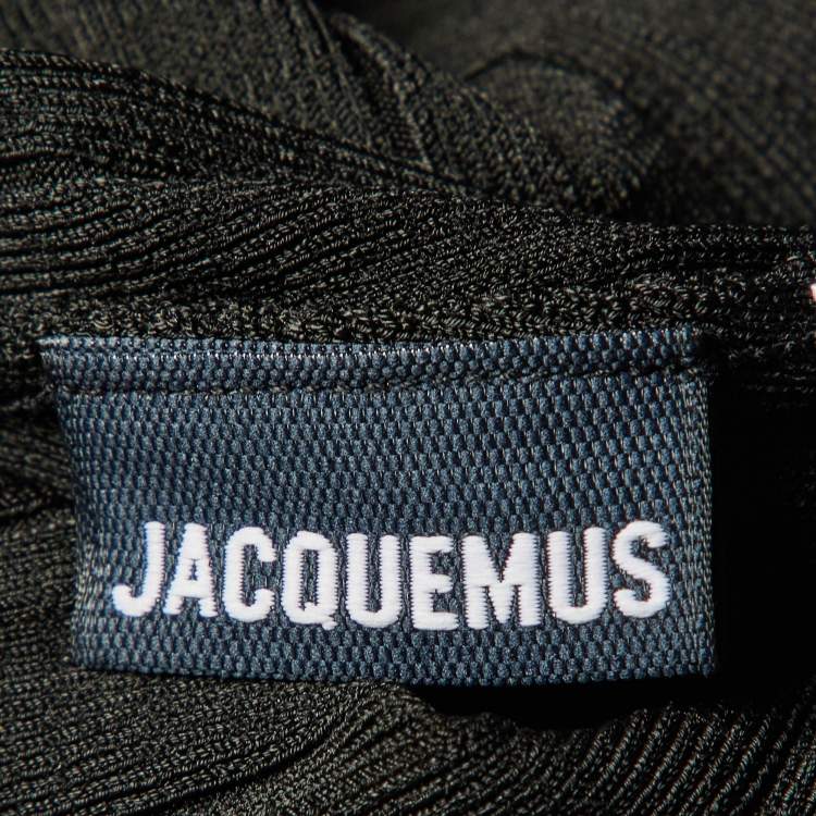Pre Owned Jacquemus Black Plisse Maille Top & Shorts Set M