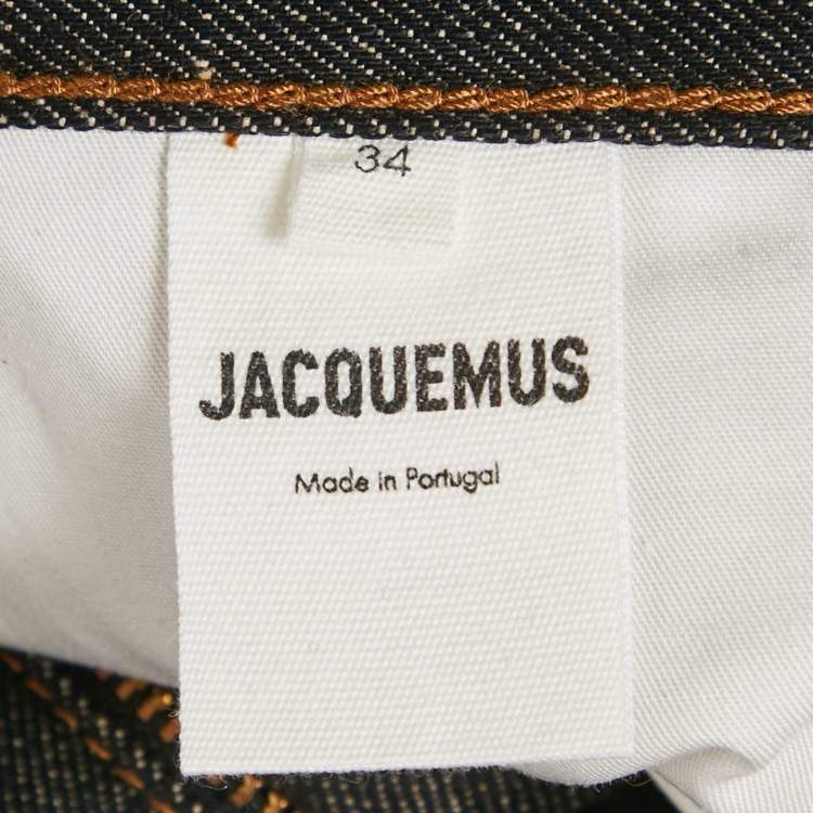 Pre Owned Jacquemus Navy Blue Denim Straight Fit LA Montagne Jeans S Waist 34"
