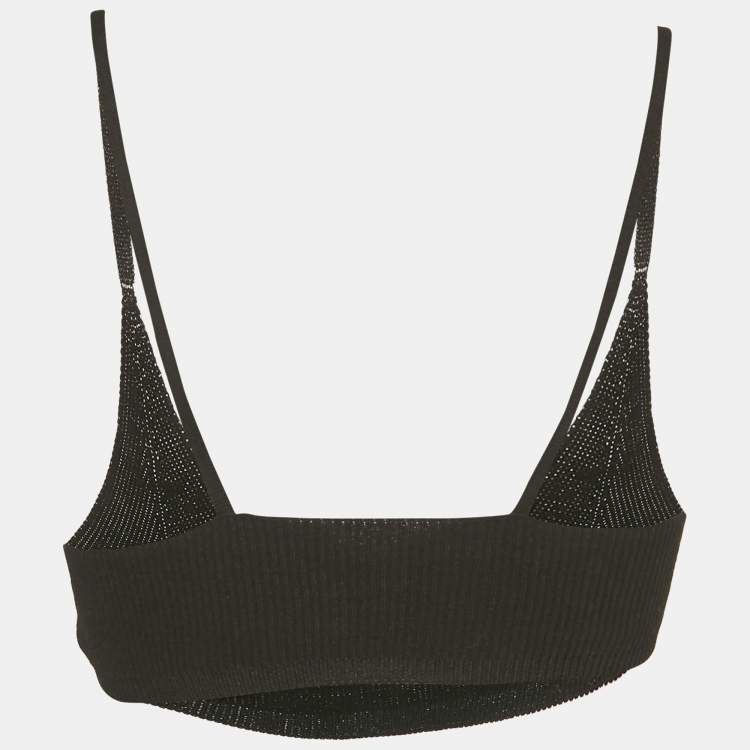 Pre Owned Jacquemus Black Rib Knit Le Bandeau Bralette Top S