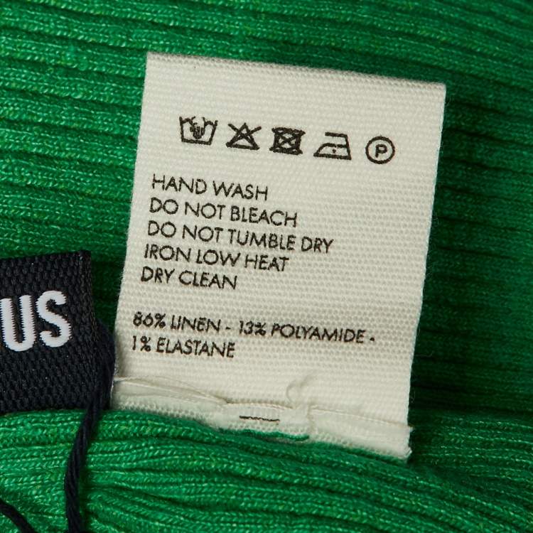 Pre Owned Jacquemus Green Linen Knit La Maille Ascu One SHoulder Top XL