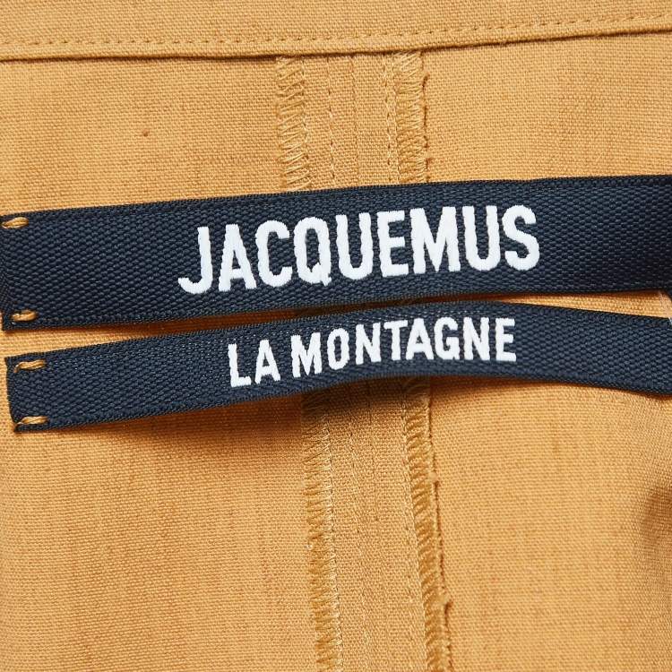 Pre Owned Jacquemus Camel Brown Linen Blend Long Dress M