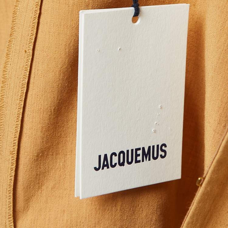 Pre Owned Jacquemus Camel Brown Linen Blend Long Dress M