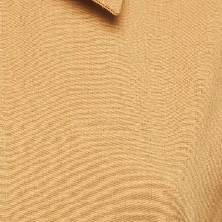 Pre Owned Jacquemus Camel Brown Linen Blend Long Dress M