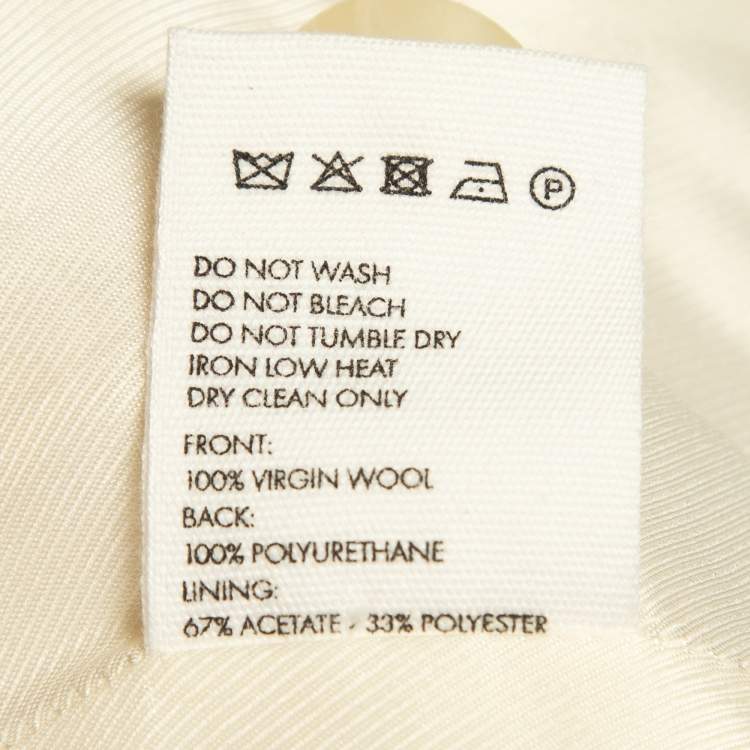 Pre Owned Jacquemus Beige Wool Long Sleeve Lace-Up Mid Length Coat M