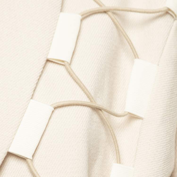 Pre Owned Jacquemus Beige Wool Long Sleeve Lace-Up Mid Length Coat M