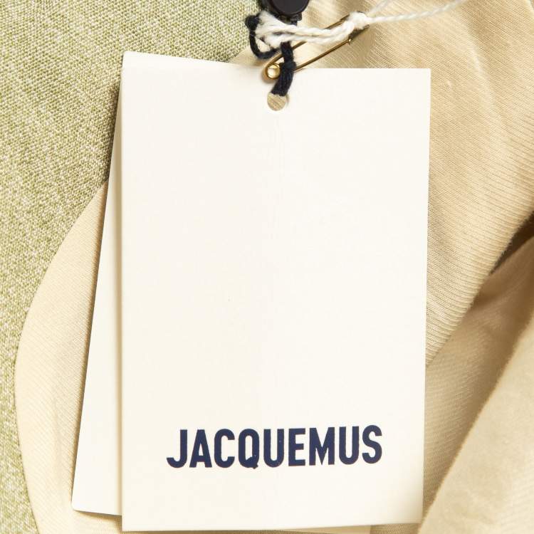 Pre Owned Jacquemus Light Green Canvas Le Haut Azur Cropped Blazer S