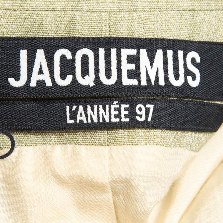 Pre Owned Jacquemus Light Green Canvas Le Haut Azur Cropped Blazer S