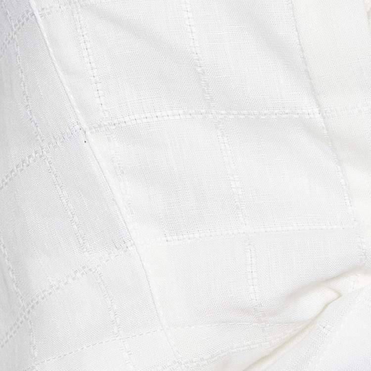 Pre Owned Jacquemus L'Amour Cream Linen Asymmetrical Crop Top M