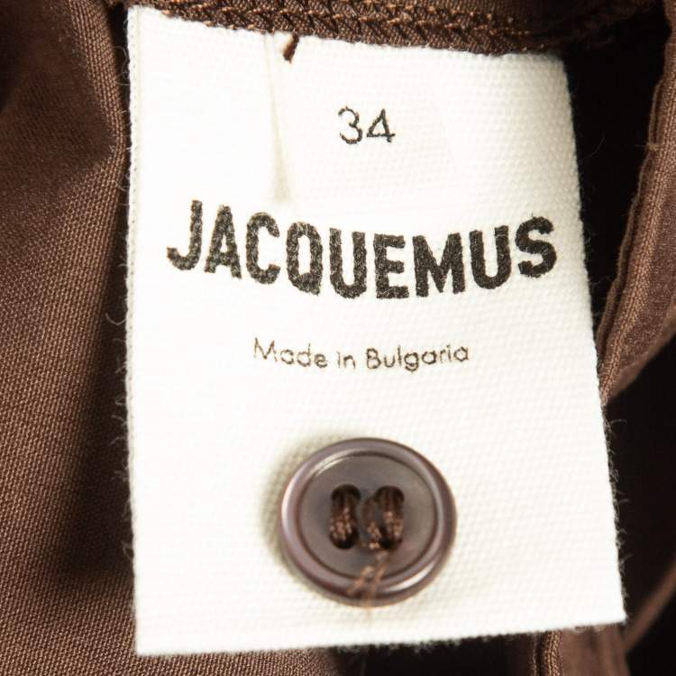 Pre Owned Jacquemus Brown La Robe Baunhilha Cotton Shirt Dress S