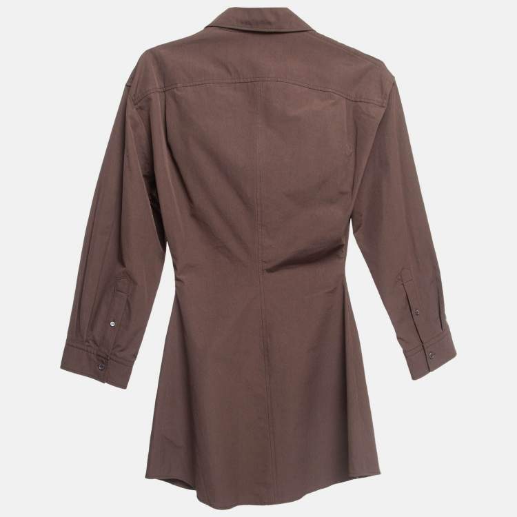Pre Owned Jacquemus Brown La Robe Baunhilha Cotton Shirt Dress S