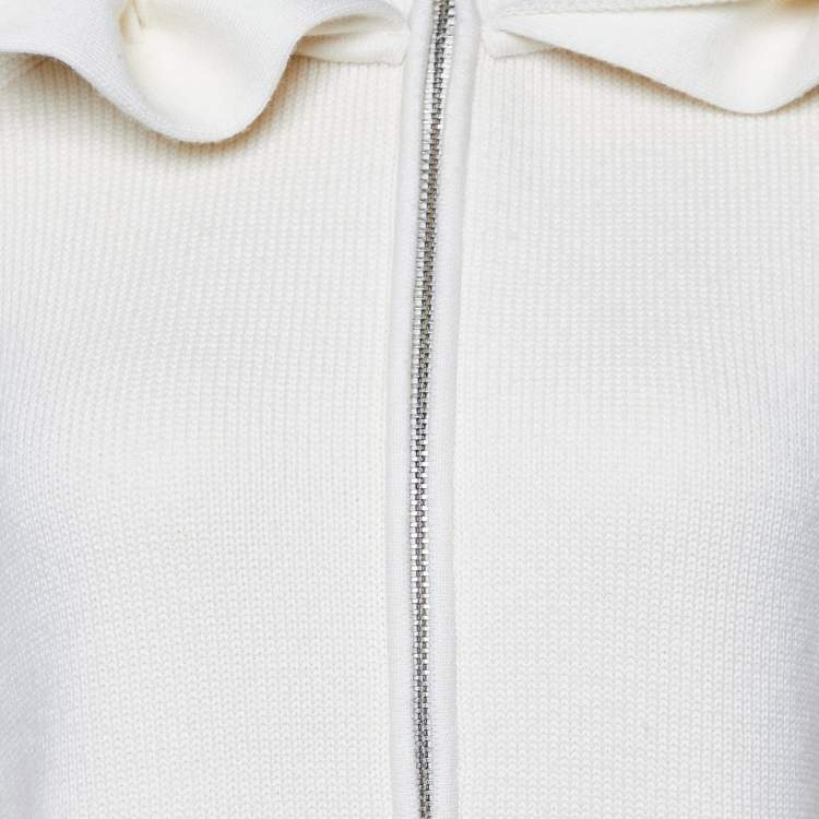 Pre Owned Jacquemus Cream Wool & Cotton La Maille Crinoline Ruffled Jumper S