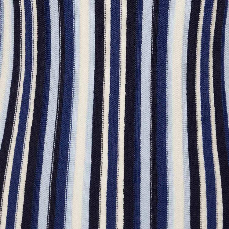 Pre Owned Jacquemus Blue Striped Wool Knit La Maille Top S