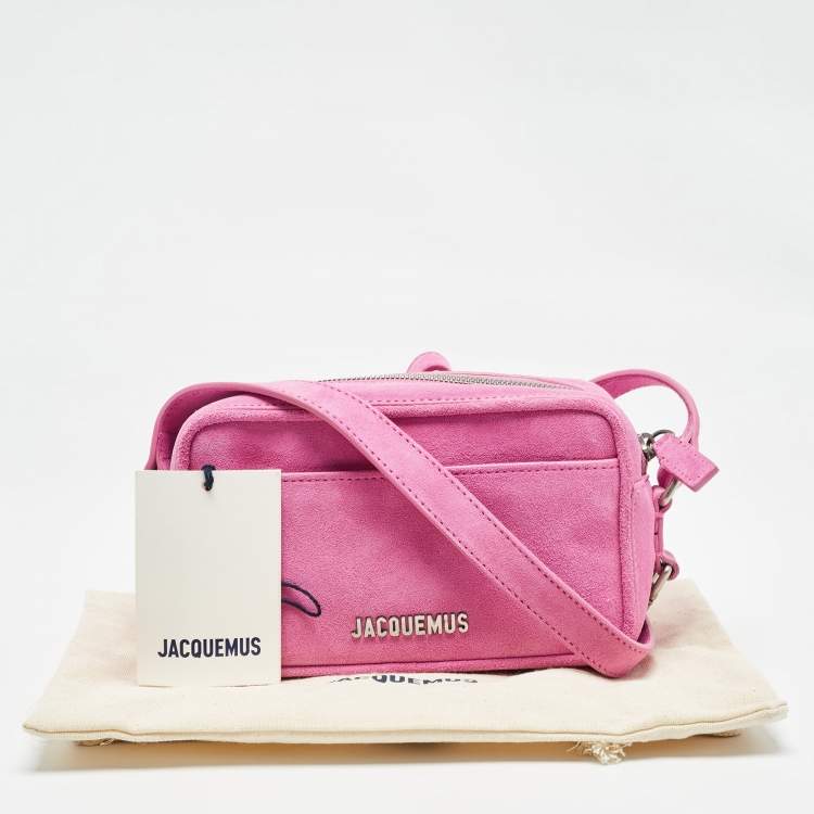 Pre Owned Jacquemus Pink Suede Le Baneto Shoulder Bag