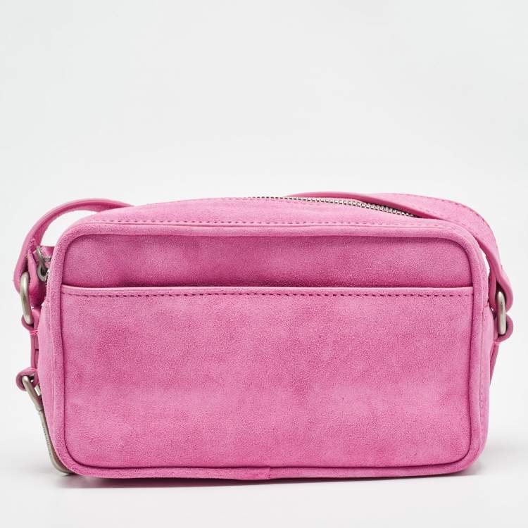 Pre Owned Jacquemus Pink Suede Le Baneto Shoulder Bag