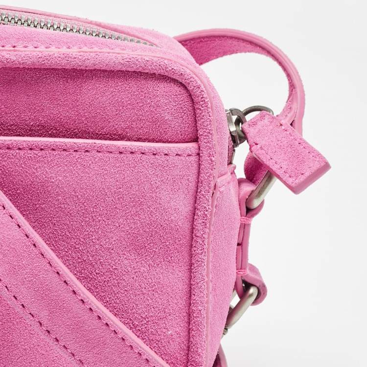 Pre Owned Jacquemus Pink Suede Le Baneto Shoulder Bag