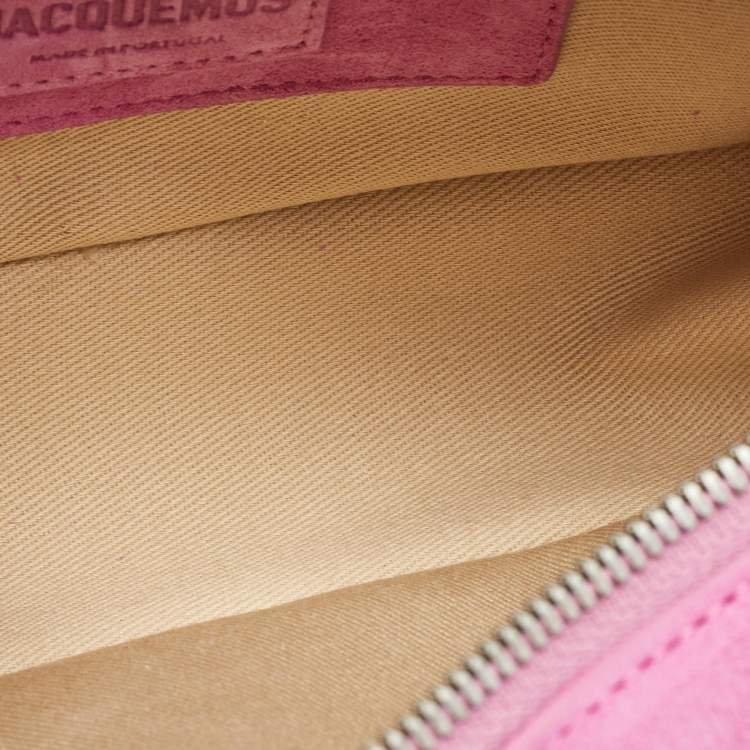 Pre Owned Jacquemus Pink Suede Le Baneto Shoulder Bag