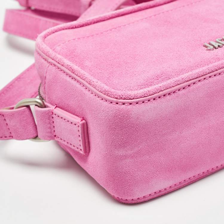 Pre Owned Jacquemus Pink Suede Le Baneto Shoulder Bag