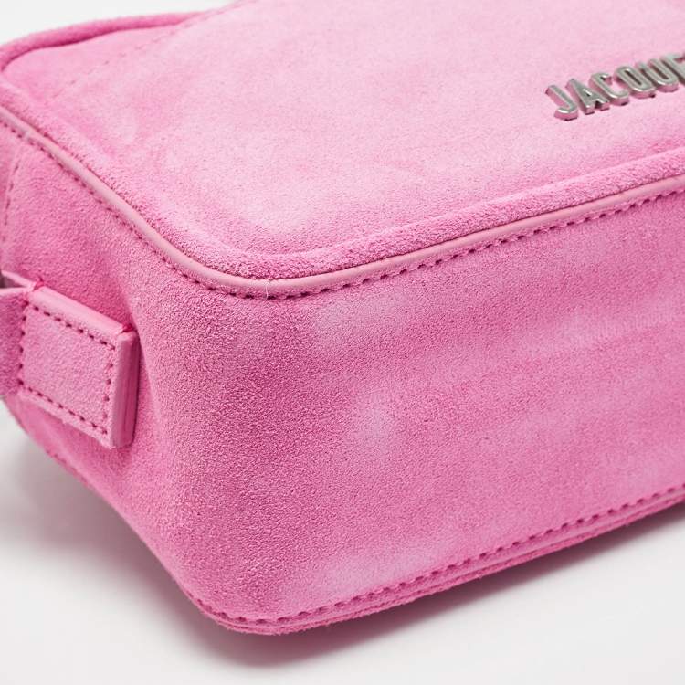 Pre Owned Jacquemus Pink Suede Le Baneto Shoulder Bag