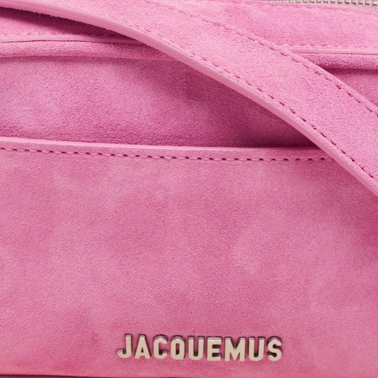 Pre Owned Jacquemus Pink Suede Le Baneto Shoulder Bag