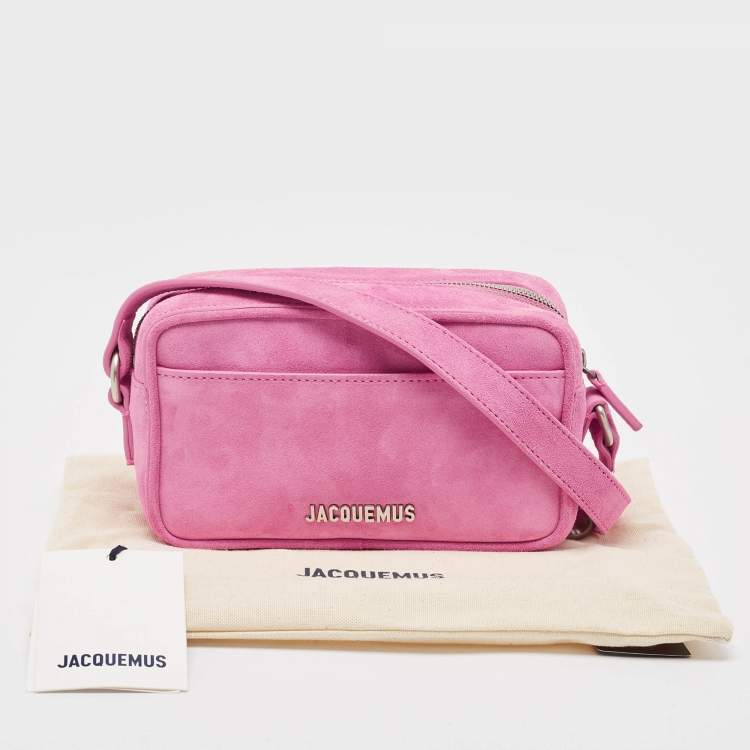 Pre Owned Jacquemus Pink Suede Le Baneto Shoulder Bag