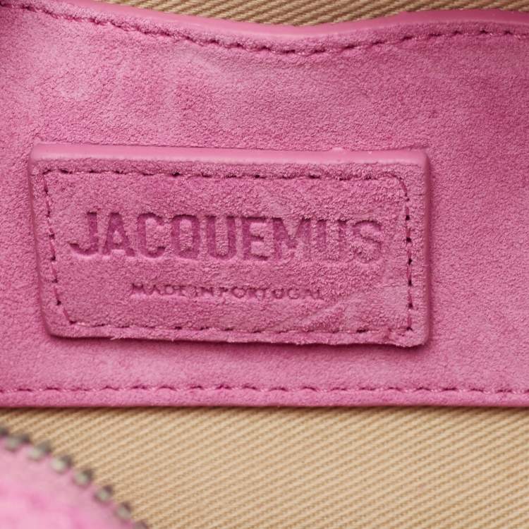 Pre Owned Jacquemus Pink Suede Le Baneto Shoulder Bag