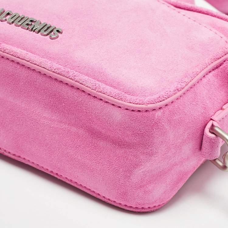 Pre Owned Jacquemus Pink Suede Le Baneto Shoulder Bag