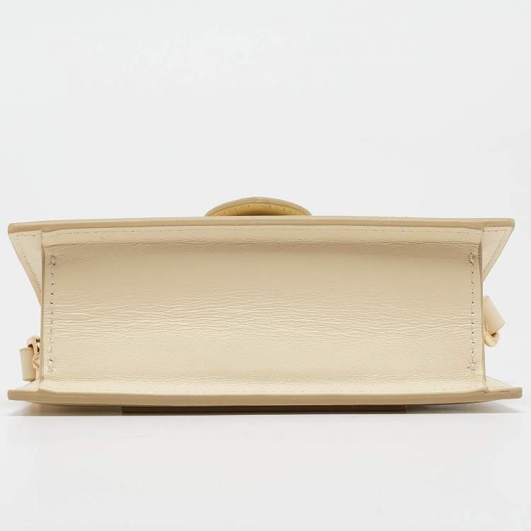 Pre Owned Jacquemus Cream Leather Le Bambino Top Handle Bag