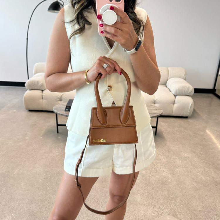 Pre Owned Jacquemus Cognac Brown Moyen Chiquito Bag