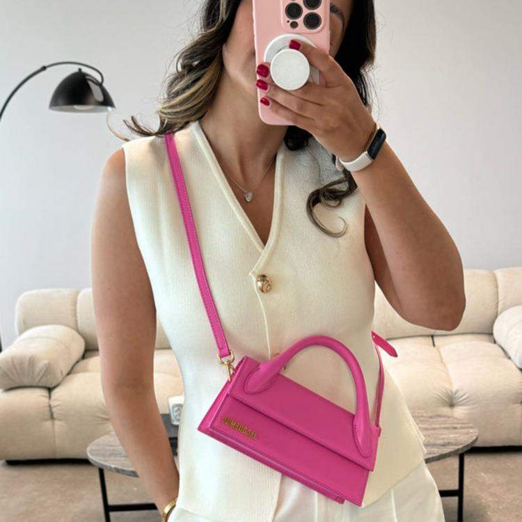 Pre Owned Jacquemus Barbie Pink Leather Long Chiquito Bag