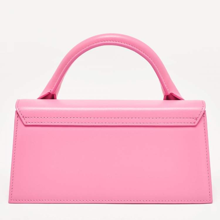 Pre Owned Jacquemus Pink Leather Long Le Chiquito Top Handle Bag