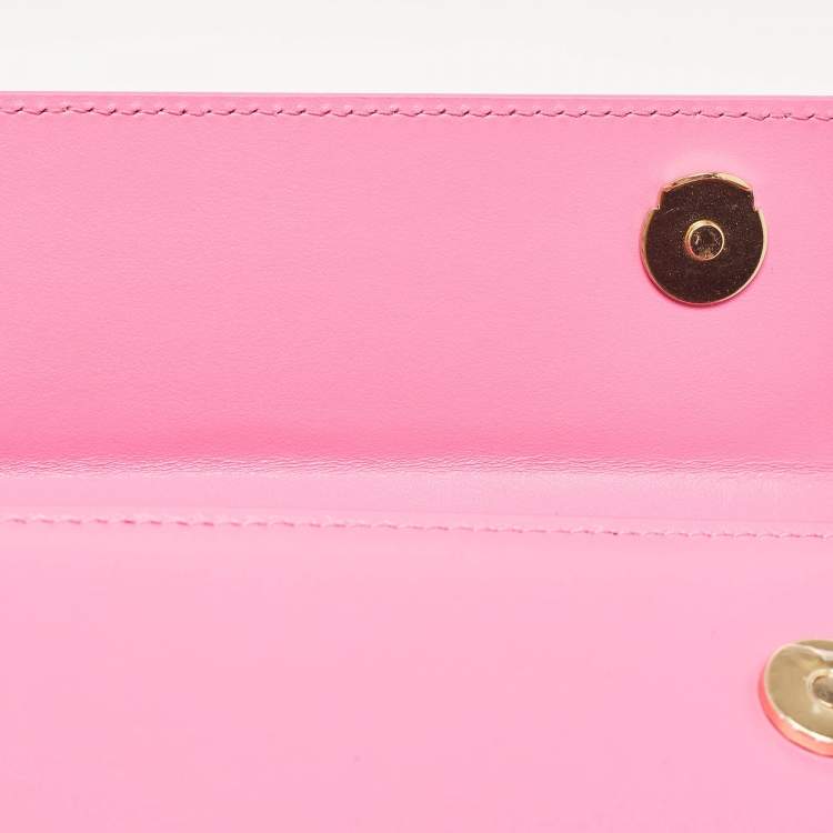 Pre Owned Jacquemus Pink Leather Long Le Chiquito Top Handle Bag