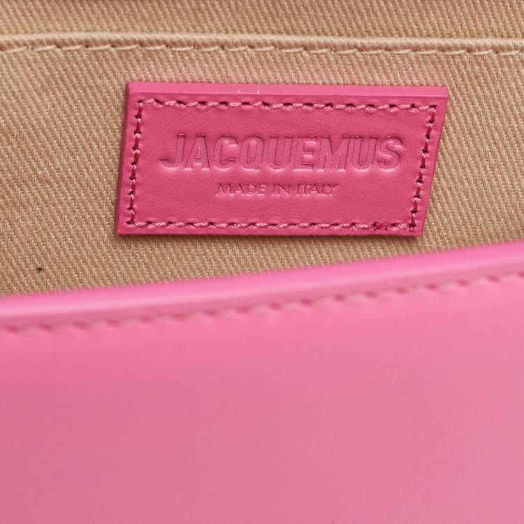 Pre Owned Jacquemus Pink Leather Long Le Chiquito Top Handle Bag