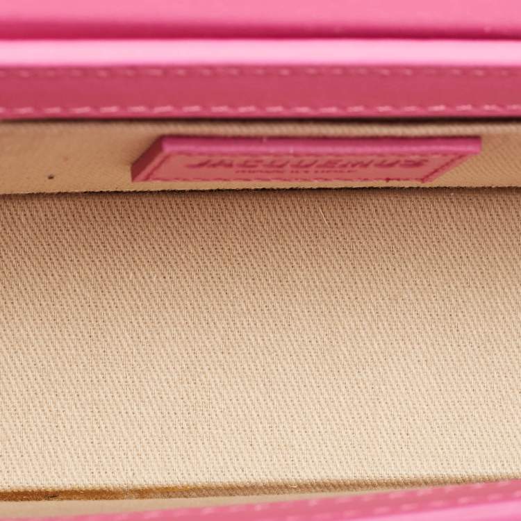 Pre Owned Jacquemus Pink Leather Long Le Chiquito Top Handle Bag