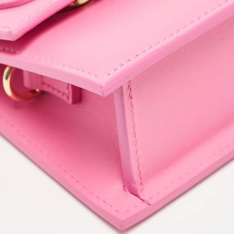 Pre Owned Jacquemus Pink Leather Long Le Chiquito Top Handle Bag