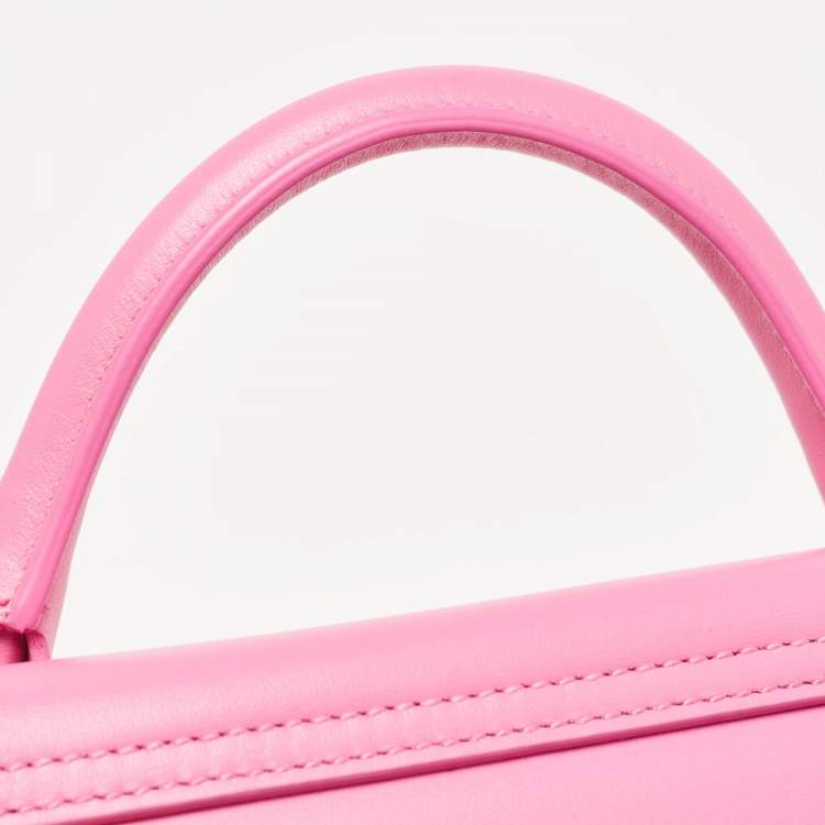 Pre Owned Jacquemus Pink Leather Long Le Chiquito Top Handle Bag