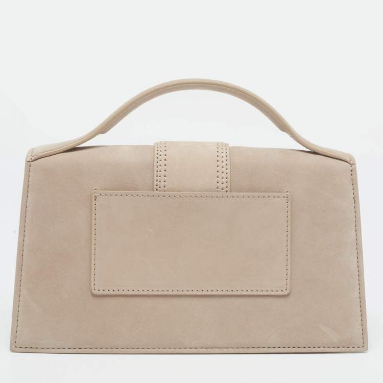 Pre Owned Jacquemus Beige Nubuck Leather Le Grand Bambino Top Handle Bag