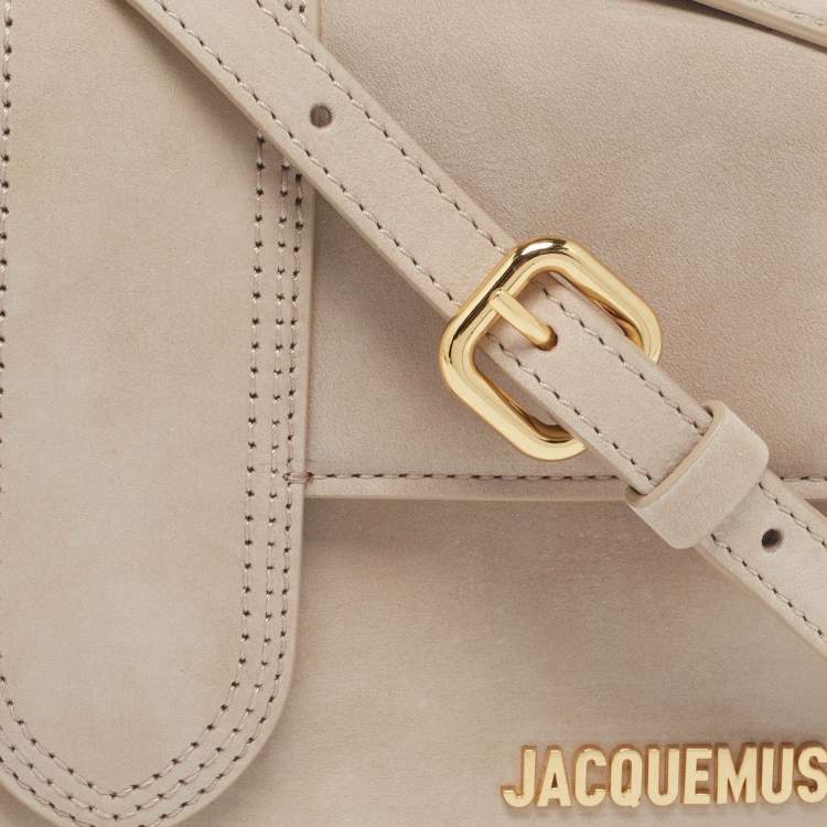 Pre Owned Jacquemus Beige Nubuck Leather Le Grand Bambino Top Handle Bag