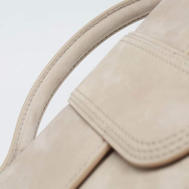 Pre Owned Jacquemus Beige Nubuck Leather Le Grand Bambino Top Handle Bag