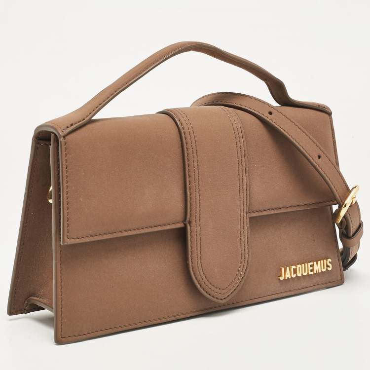 Pre Owned Jacquemus Brown Leather Le Grand Bambino Top Handle Bag