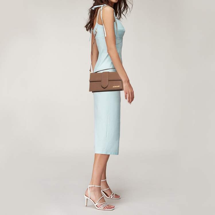 Pre Owned Jacquemus Brown Leather Le Grand Bambino Top Handle Bag