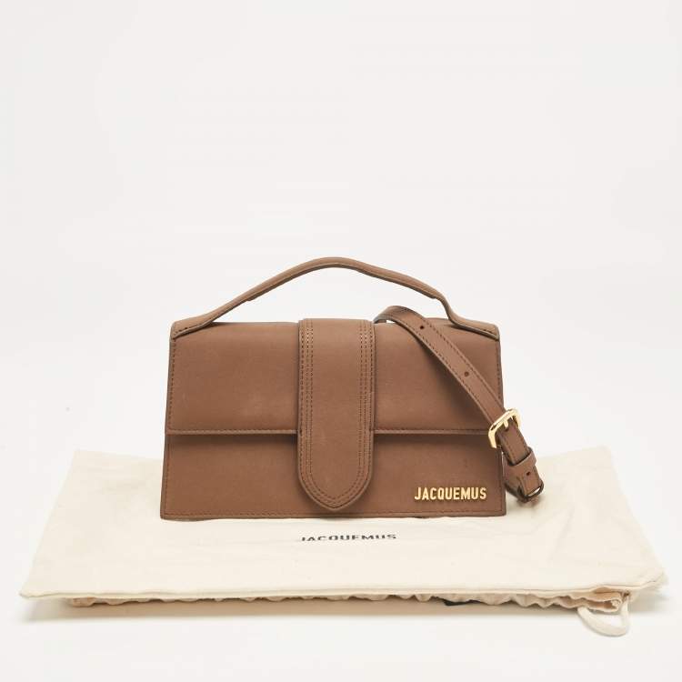 Pre Owned Jacquemus Brown Leather Le Grand Bambino Top Handle Bag